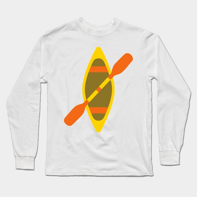 Wooden Kayak Boat Emoticon Long Sleeve T-Shirt by AnotherOne